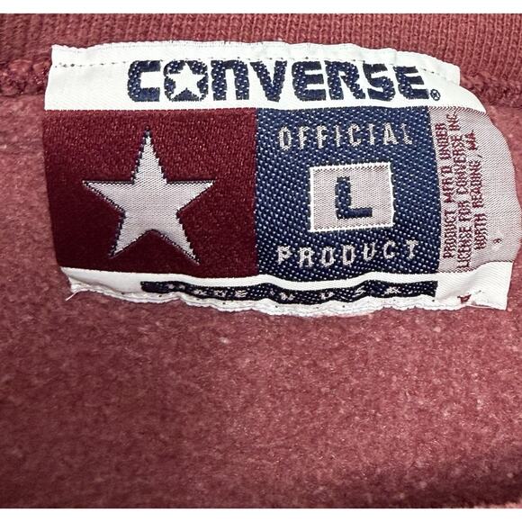 Vintage Converse Sweatshirt Mens L Embroidered All Star Y2K Pullover Crew Salmon - Picture 3 of 3